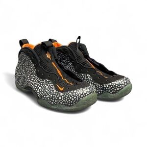 Nike Air Foamposite One Safari Black Grey And Orange Athletic Sneakers
